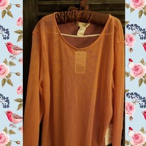 Forever 21 Apricot Mesh Bodysuit